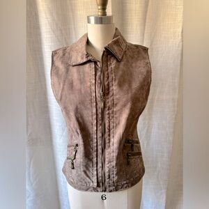 MONTANA CO FAUX LEATHER VEST